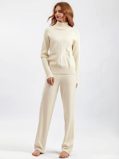 Basic Bae Turtleneck Raglan Sleeve Top and Pants Sweater Set Trendsi