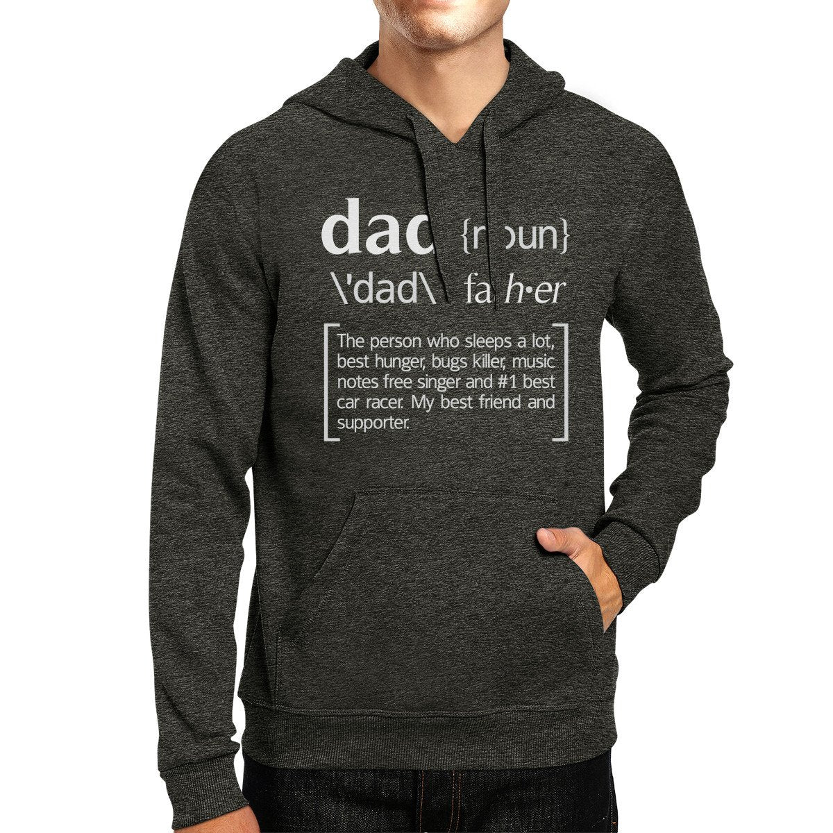 Dad Noun Dark Grey Pullover Hoodie Funny Birthday Teal Tiger