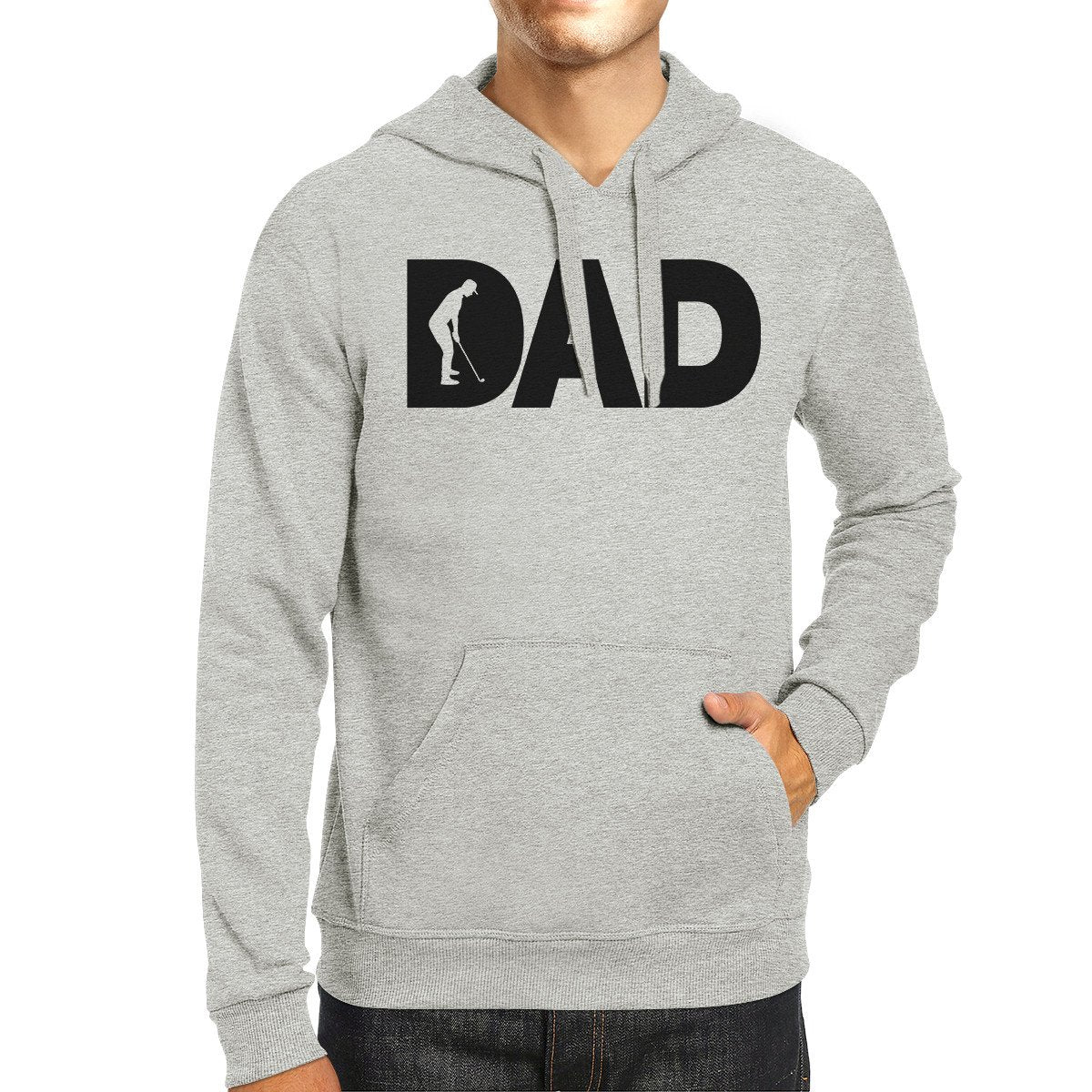 Dad Golf Unisex Grey Hoodie Funny Design Hoodie Teal Tiger