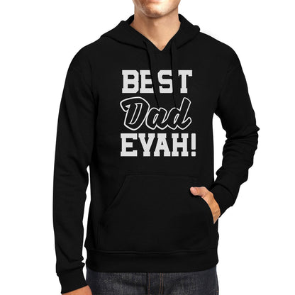 Best Dad Evah Unisex Black Graphic Hoodie Unique Teal Tiger