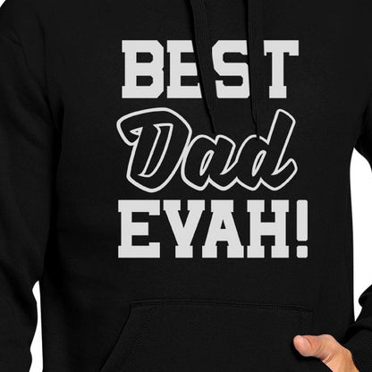 Best Dad Evah Unisex Black Graphic Hoodie Unique Teal Tiger