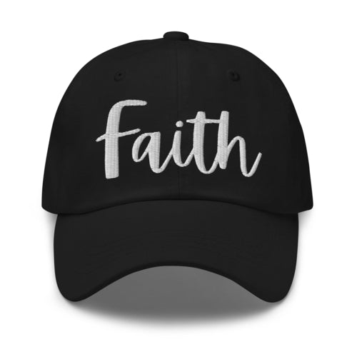 Embroidered Adjustable Baseball Cap, Faith - F/b Grey Coco