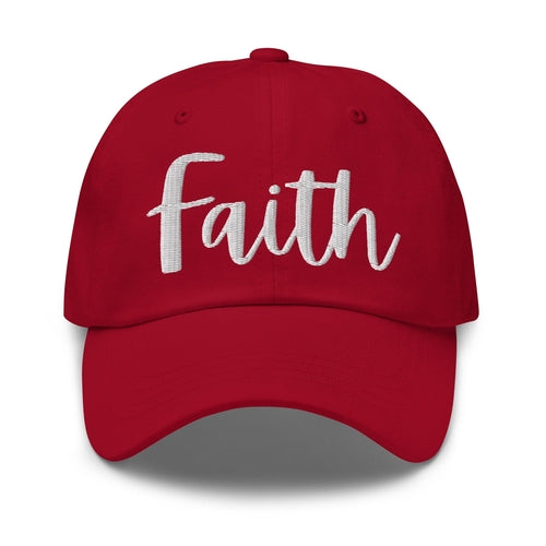 Embroidered Adjustable Baseball Cap, Faith - F/b Grey Coco