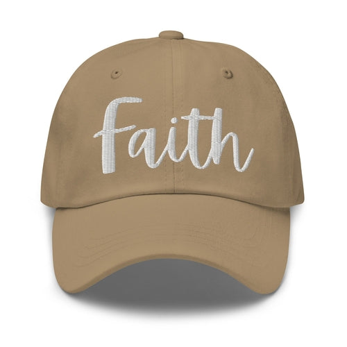 Embroidered Adjustable Baseball Cap, Faith - F/b Grey Coco