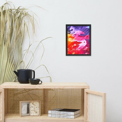 Rainbow Waves Framed poster Pear Alder