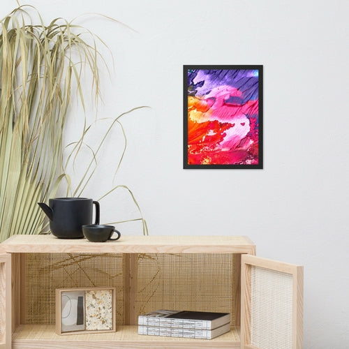 Rainbow Waves Framed poster Pear Alder