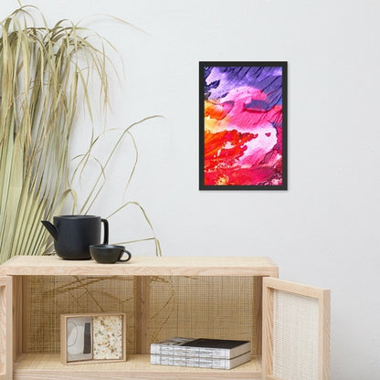 Rainbow Waves Framed poster Pear Alder