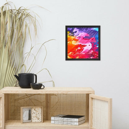 Rainbow Waves Framed poster Pear Alder