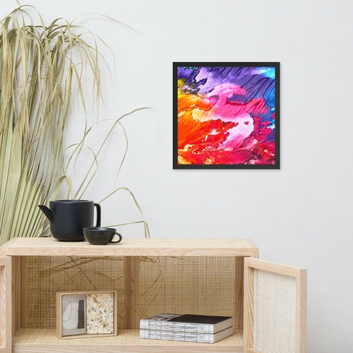 Rainbow Waves Framed poster Pear Alder