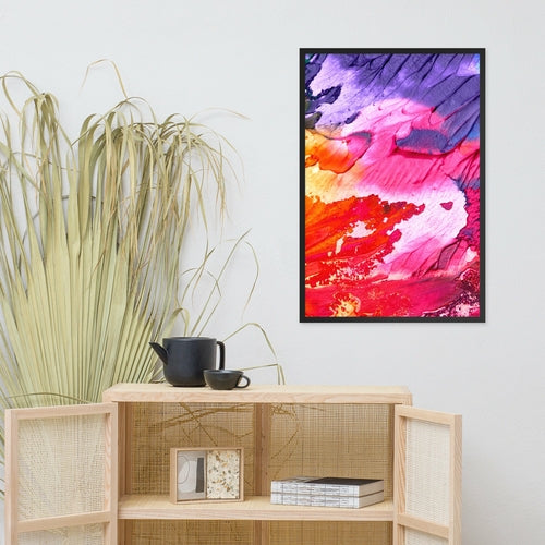 Rainbow Waves Framed poster Pear Alder