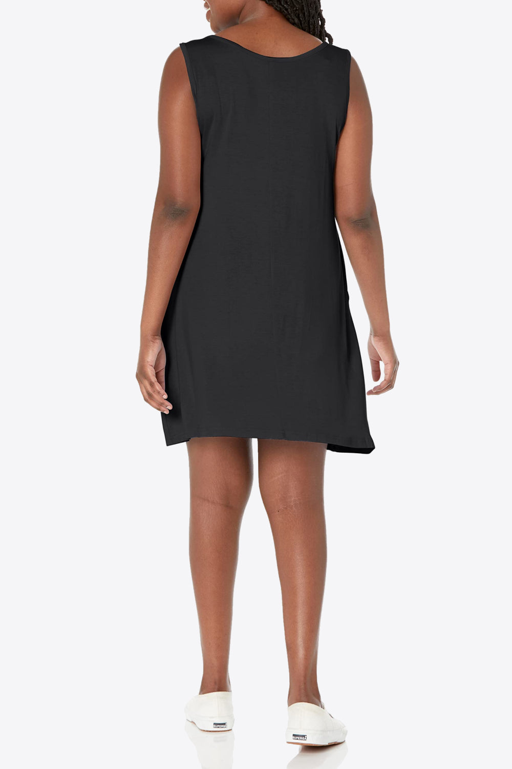 Full Size Round Neck Sleeveless Dress with Pockets Trendsi