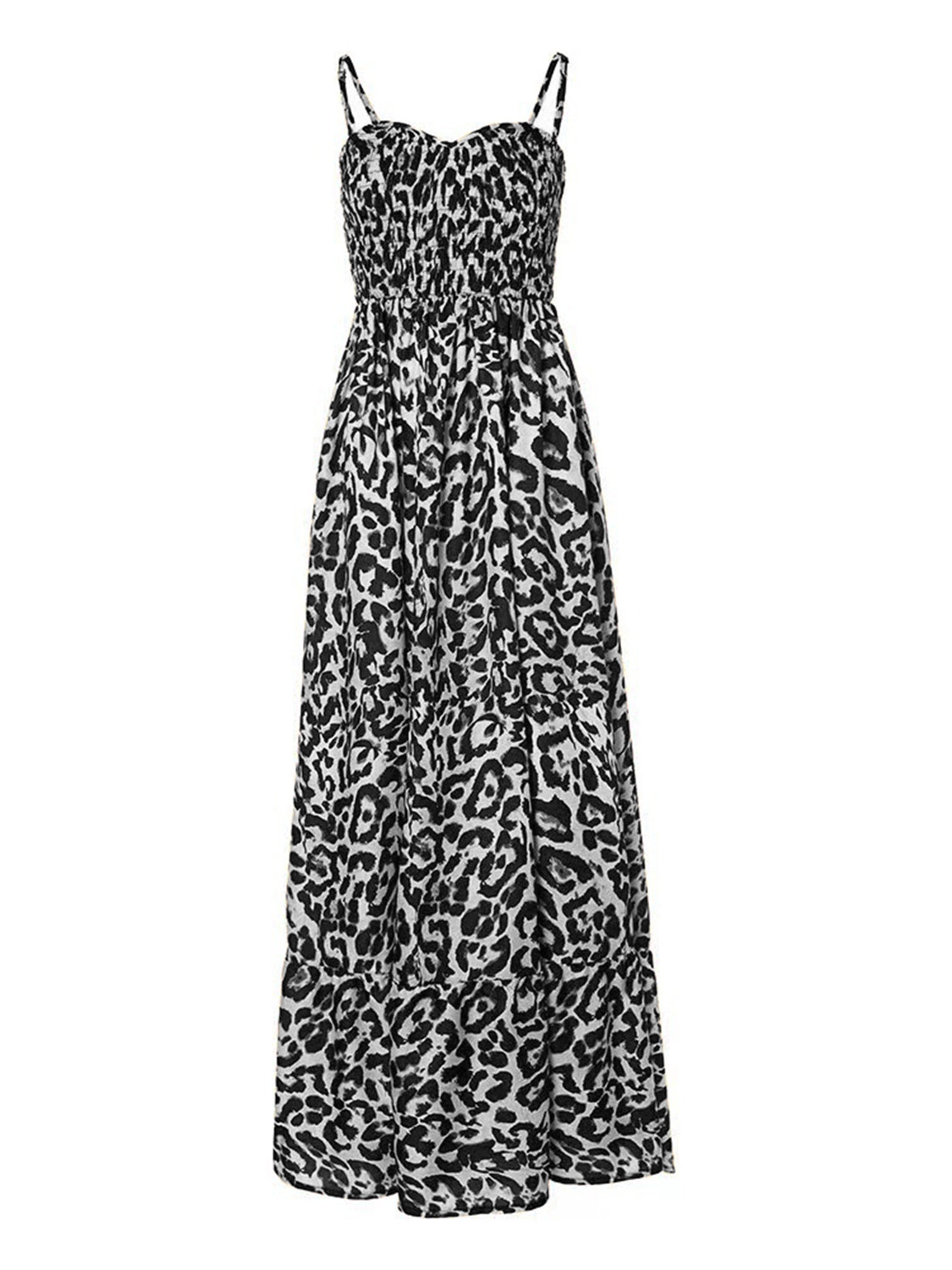 Leopard Sweetheart Neck Cami Dress Trendsi