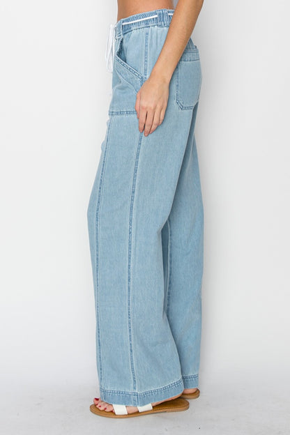 RISEN High Rise Straight Jeans Trendsi