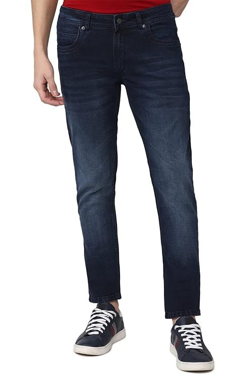 Men Classic Straigh fit Jeans (Size-M) (Color-DARK BLUE) Cerulean Almond