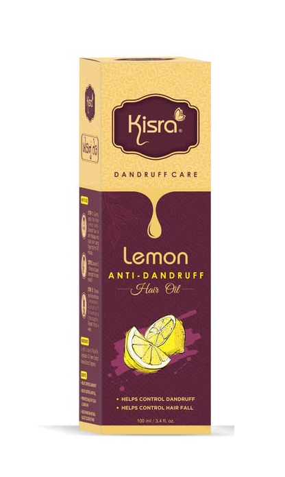 Kisra Lemon Anti-Dandruff Hair Oil - Enriched with Neem, Lemon & Carmine Rose