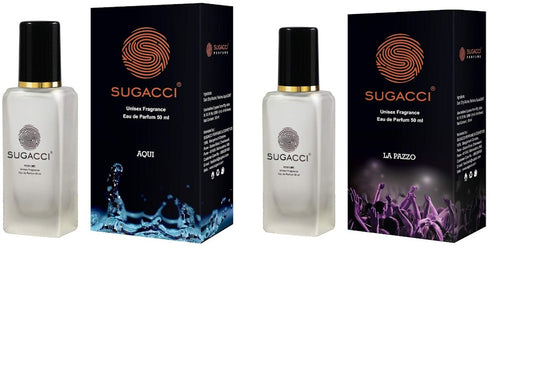 S SUGACCI Aqui & La Pazzo  Perfumes for Men and Women combo pack Eau Blue Windroot