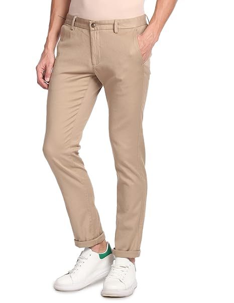 Men's Formal Slim Trouser (Size-36) (Color-BEIGE) Periwinkle Phanes