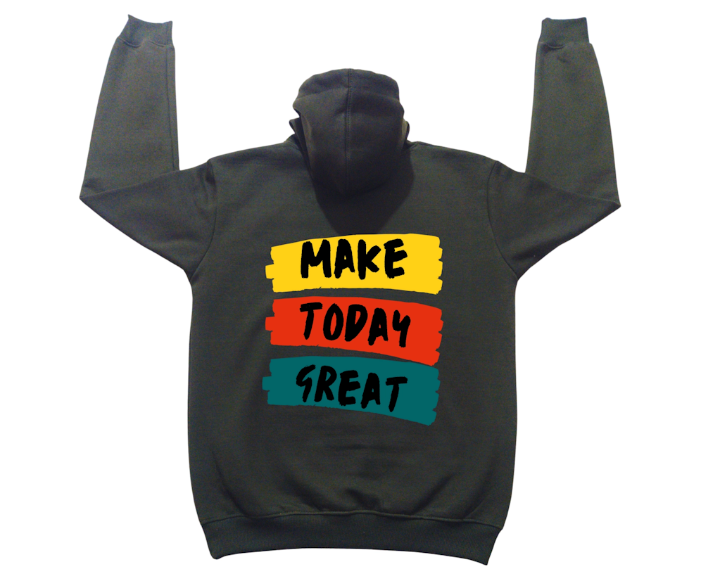 Stylist Green Hoodie with printed design- MAKE TODAY Bronze Max