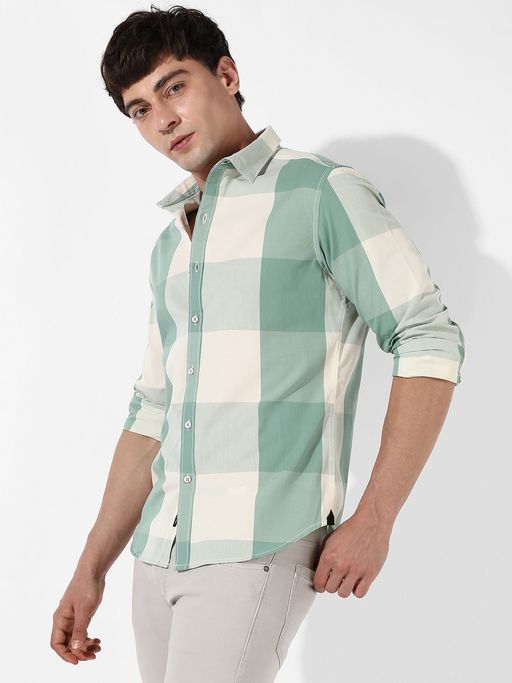 Mens Cotton Check Multi Color Shirt (Size-L)(Color-MULTICOLOR) Crimson Ismene