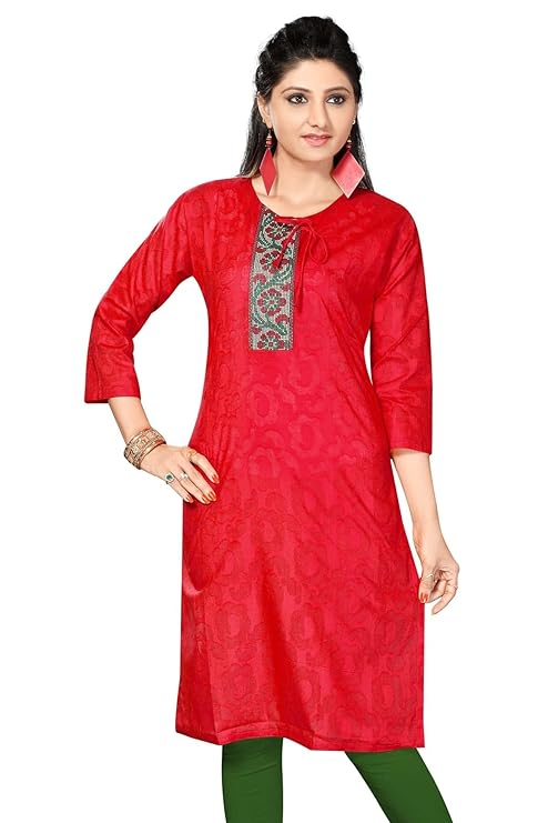 Women Cotton Suit Salwar Set (Size-XXL) (Color-RED) Indigo Pandion