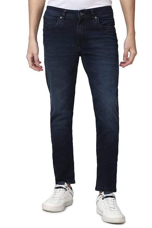 Men Classic Straigh fit Jeans (Size-XL) (Color-NAVY BLUE) Cerulean Almond