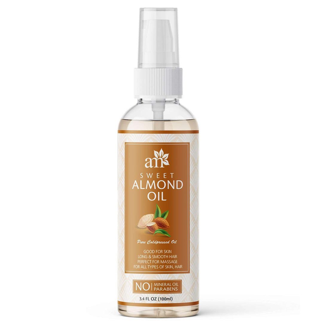 100% Pure Cold Pressed Sweet Almond Oil For Massage, Skin, Under Eye & Coral Amphitryon