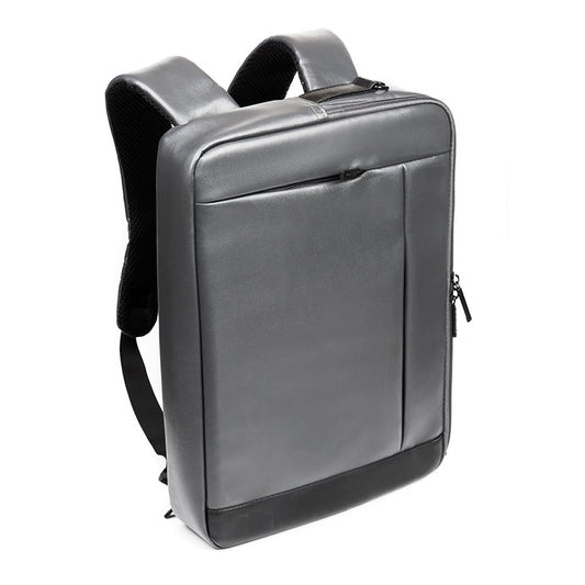 Slim Laptop Leather Backpack GREY Blush Amphitryon