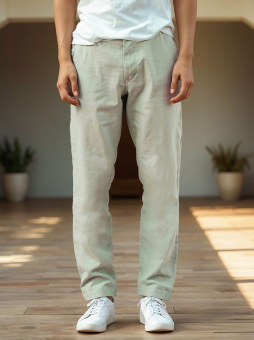 Casual Cotton Trouser For Men Yellow Caeneus