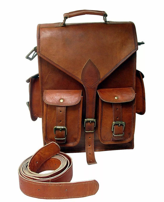 Leather Backpack Laptop Messenger Bag Blush Amphitryon