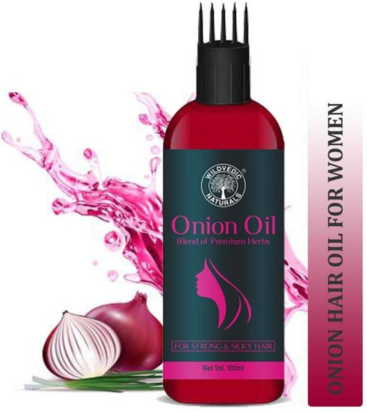 Wildvedic naturals Red Onion Oil for Women With Deep Root Hair Teal Chaos