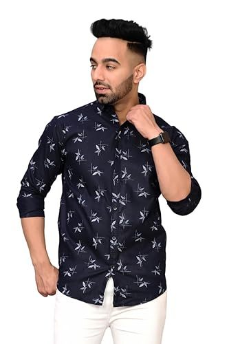 Cotton, Skin Friendly Shirts for Men (Size-S) (Color-NAVY BLUE) Crimson Windroot