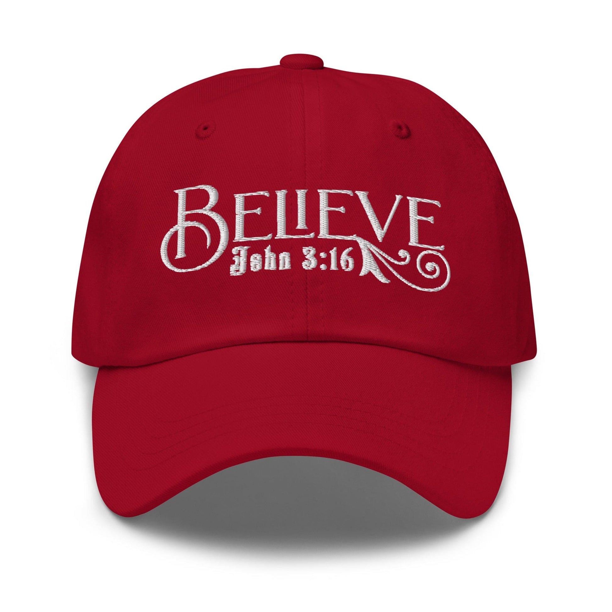 Embroidered Baseball Dad Cap, Believe - John 3:16 Grey Coco