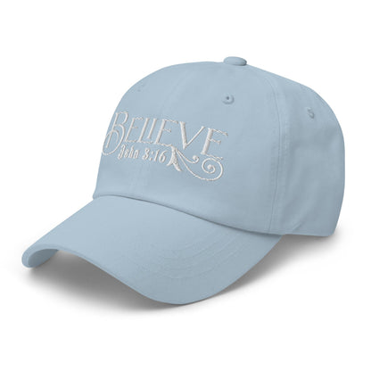 Embroidered Baseball Dad Cap, Believe - John 3:16 Grey Coco