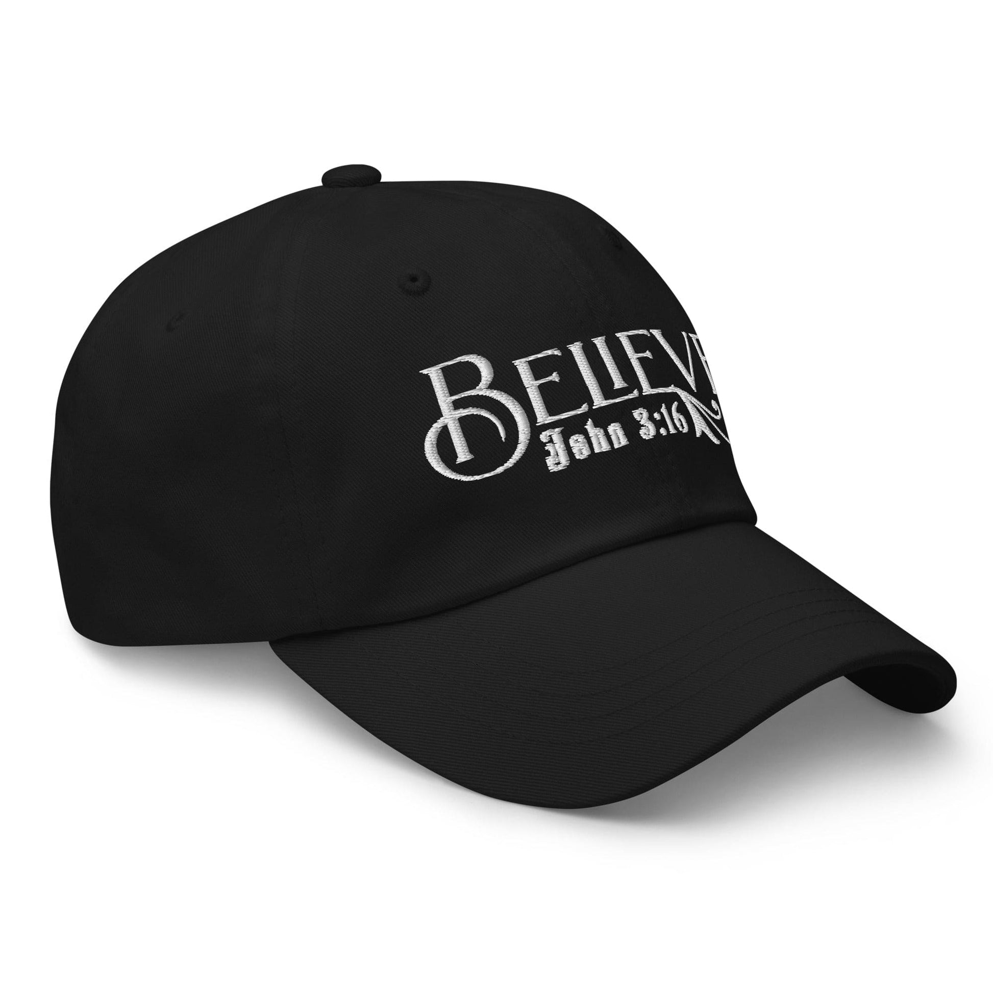 Embroidered Baseball Dad Cap, Believe - John 3:16 Grey Coco