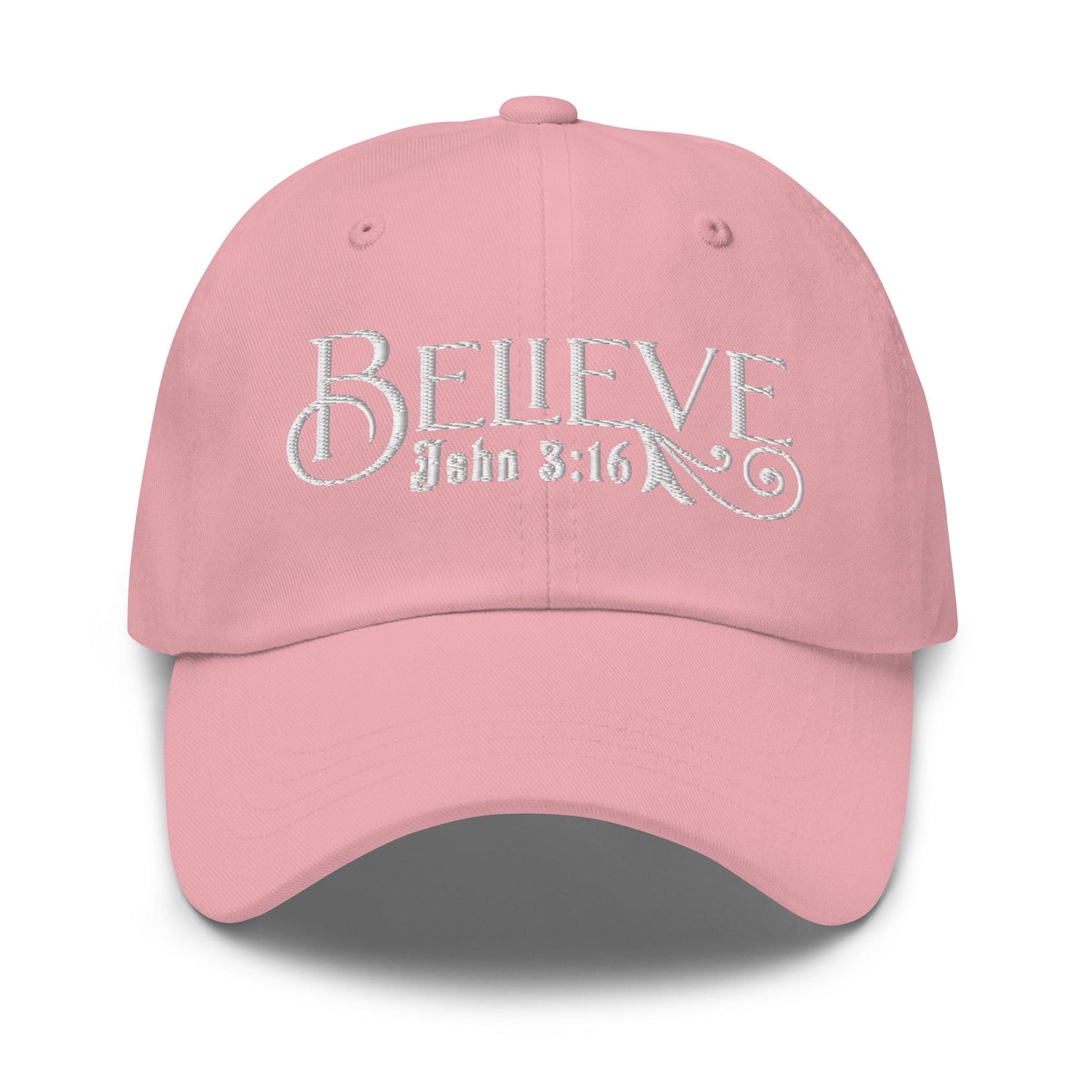 Embroidered Baseball Dad Cap, Believe - John 3:16 Grey Coco