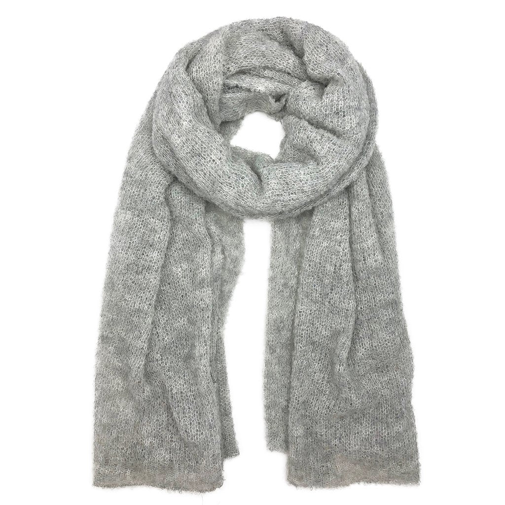 Gray Ultra Plush Alpaca Scarf Ariel