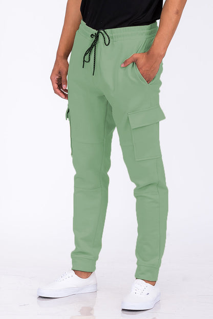 Cotton Blend Cargo Joggers Lime Milo