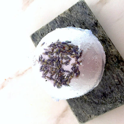 Organic Bath Bomb Calm Bomb- TWO SIZES lavender White Smokey