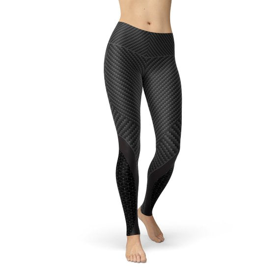 Womens Carbon Fiber Sports Leggings Maroon Sooty