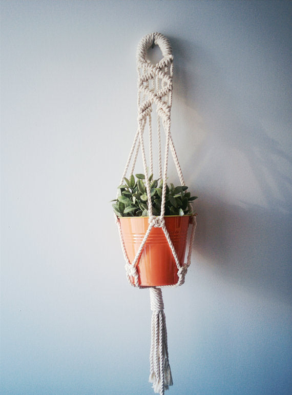 Hanging Planter, Macrame Plant Hanger Silver Simba