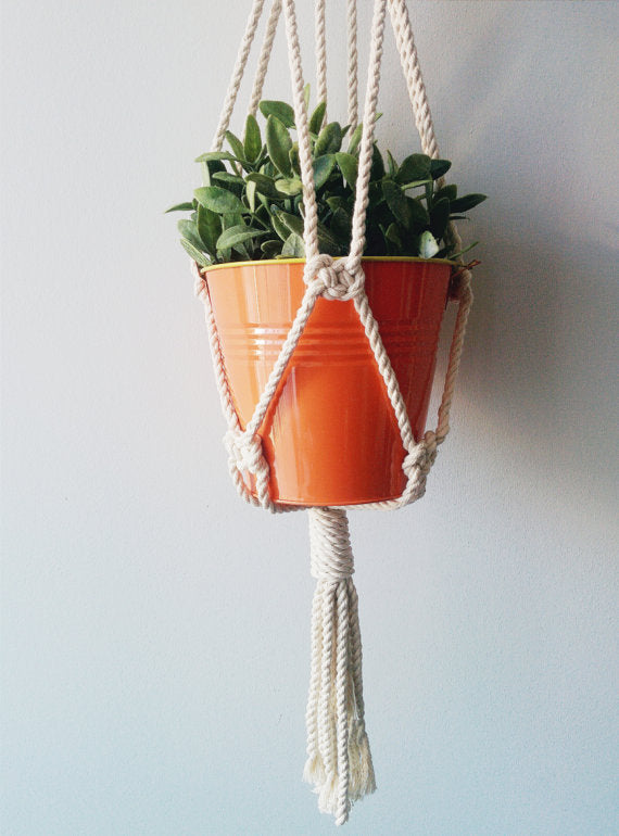 Hanging Planter, Macrame Plant Hanger Silver Simba