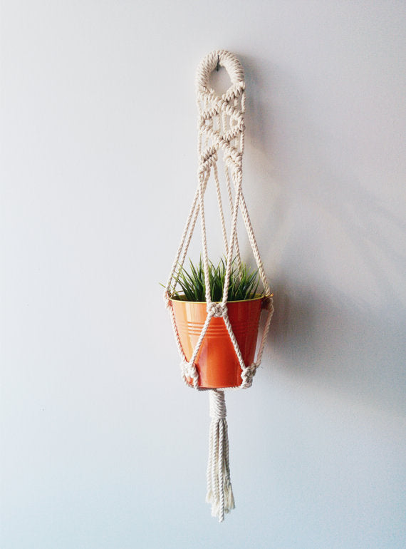 Hanging Planter, Macrame Plant Hanger Silver Simba