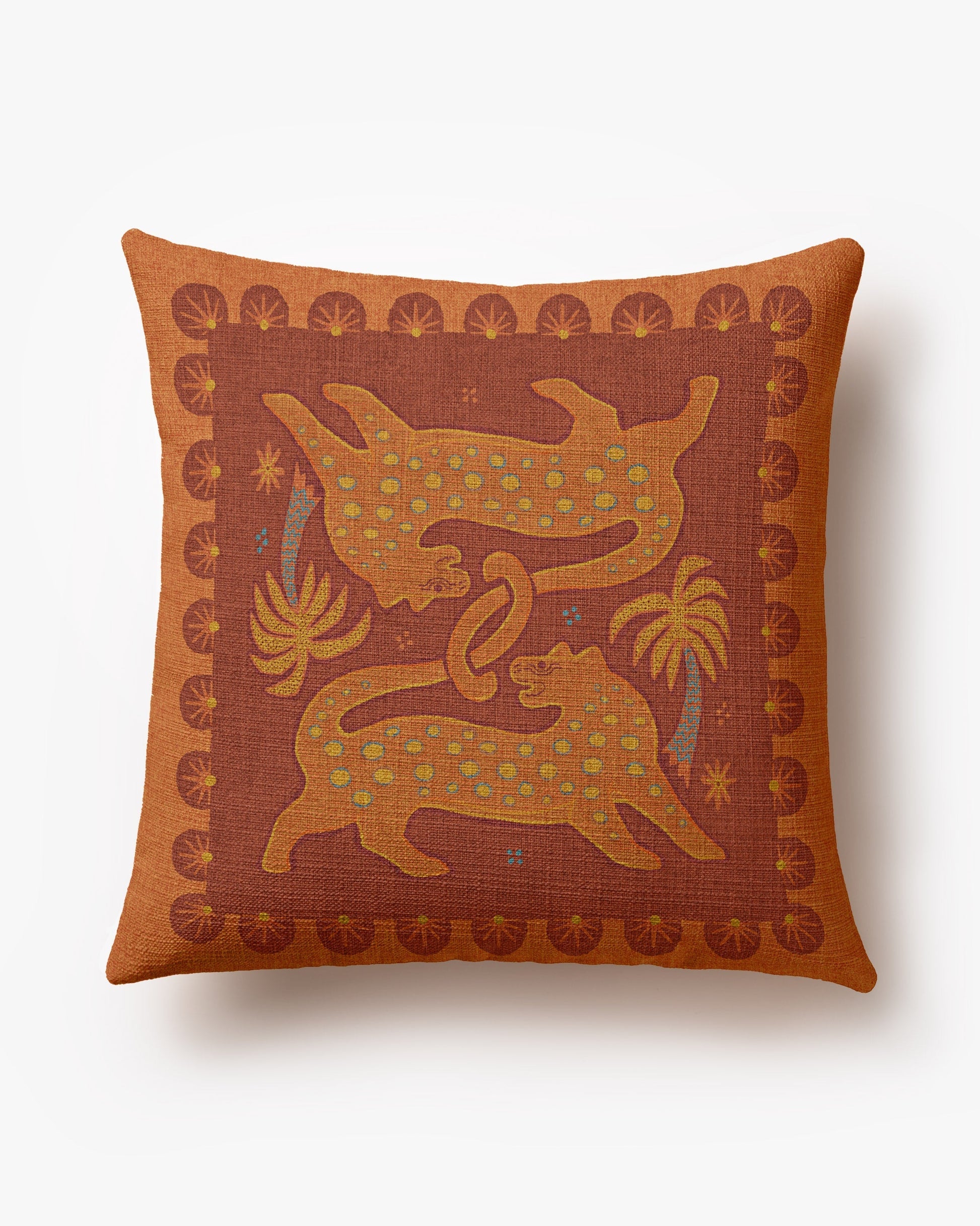 Justina Blakeney Lina Terracotta Woven Throw Pillow Cerise Coconut