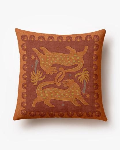 Justina Blakeney Lina Terracotta Woven Throw Pillow Cerise Coconut