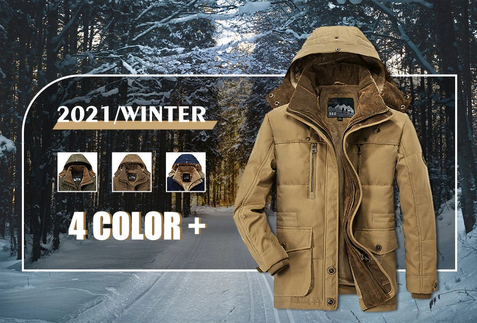 Mens Hooded Winter Parka Coat with Inner Fleece Yellow Pandora