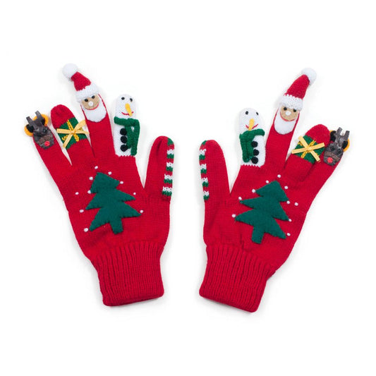 Christmas Gloves Magenta Ash