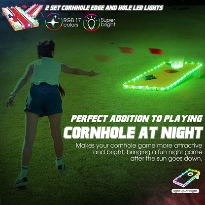 Outdoor Games Cornhole Lights Crimson Coco