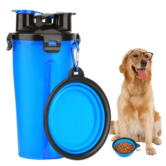 2 in 1 Dog Drinking Water Bottle with Bowls Tan Cress