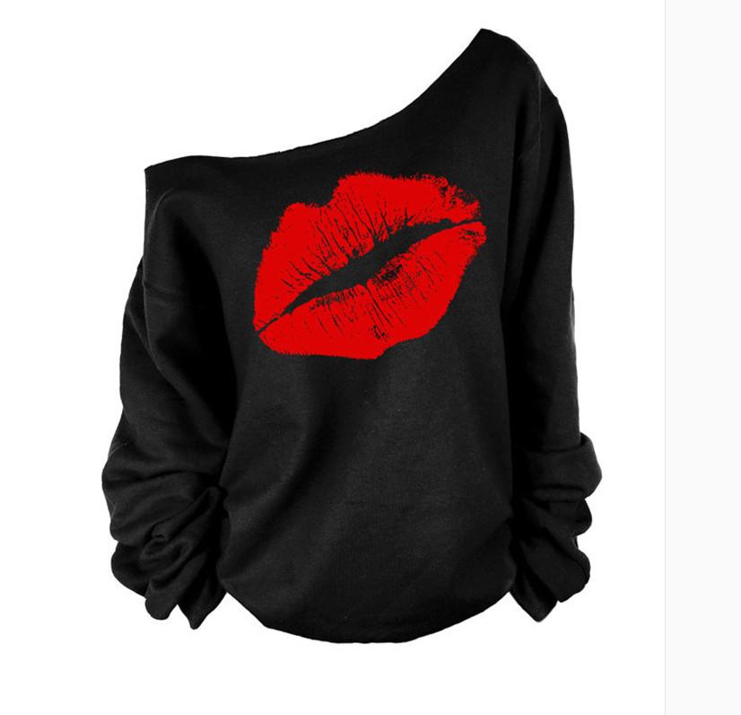 Women Off The Shoulder Lips Shirt Gold Charlie