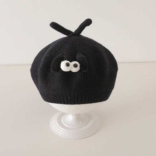 Winter and Autumn Cute Cartoon Knited Hat for Baby: Painter’s Beret Chocolate Lily